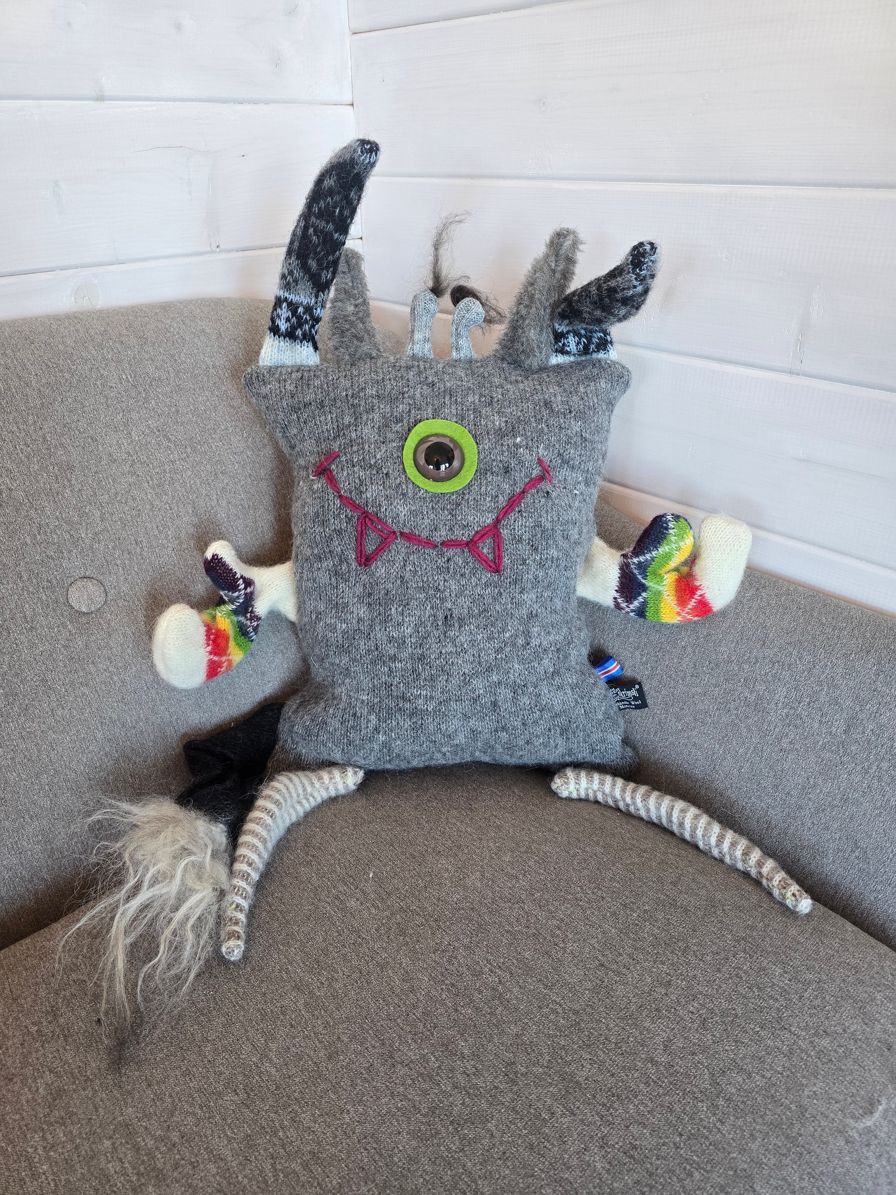 Wool Monster Pillow - 3 - Pillow