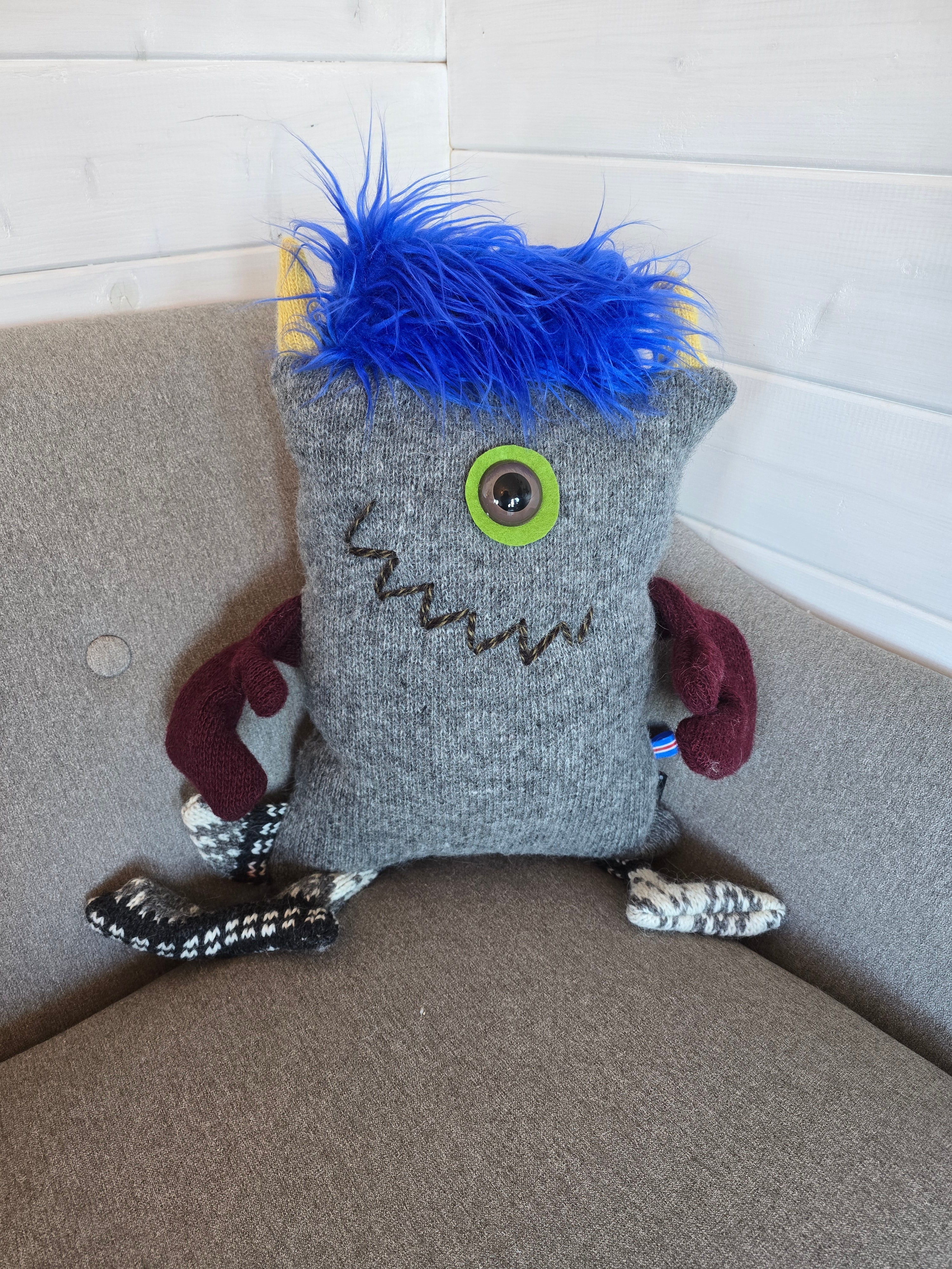 Wool Monster Pillow - 4 - Pillow